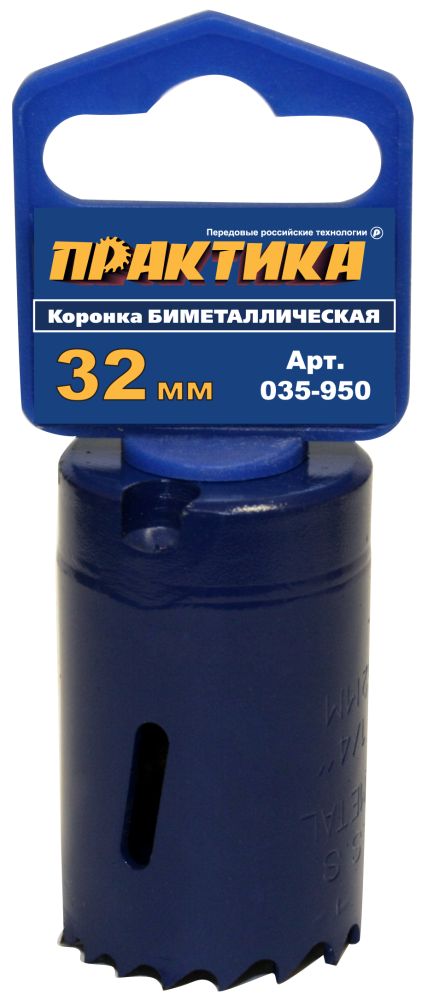 

Коронка биметаллическая ПРАКТИКА Ф32х35мм 5/8 (035-950, Ф32х35мм 5/8 (035-950)