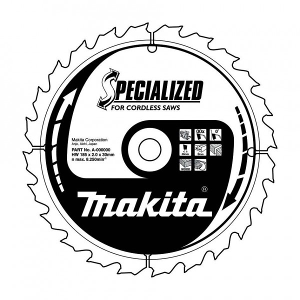 фото Диск пильный твердосплавный makita ф165х20мм 24зуб. (b-31158)