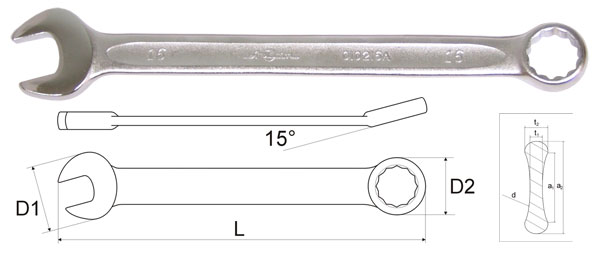 Ключ гаечный комбинированный 28х28 Aist 010228a (28 мм)