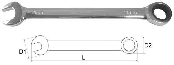 

Ключ гаечный комбинированный Aist 011608b, 011608b