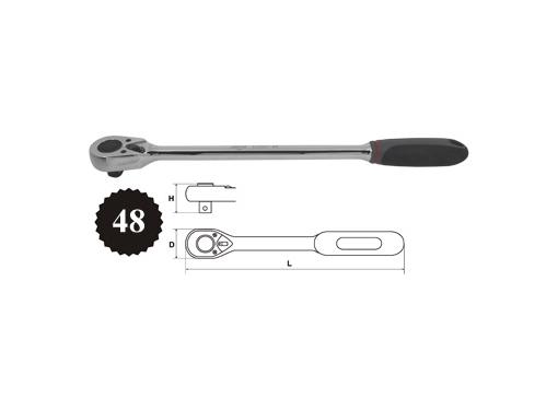 Изображение товара Трещотка AIST 42162-48 1/2'' 48 зубьев с двухкомпонентной ручкой