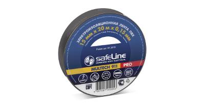 Черная изолента ПВХ SAFELINE 15мм х 20м (15/20 черная)