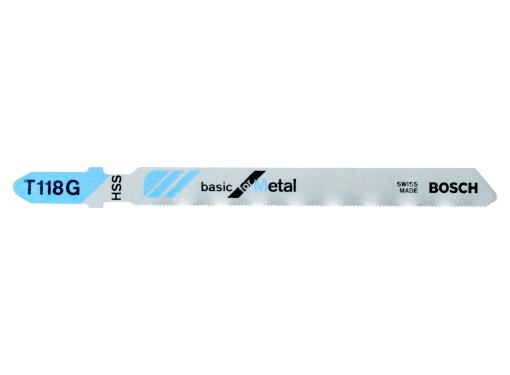 Изображение товара Пилки для лобзика BOSCH T118G 92мм HSS для металла набор 5 шт