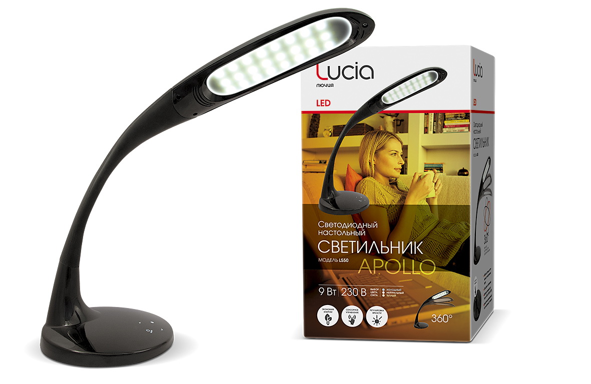 

Лампа настольная ЛЮЧИЯ L550 appolo черная, L550 appolo черная
