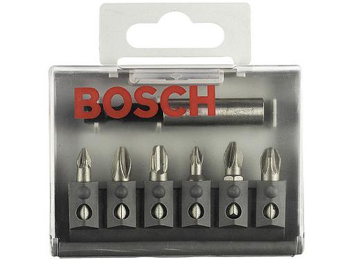 Изображение товара Набор бит BOSCH 25мм (EXTRA-HART Ph/Pz/LS) - 6шт.+держ.