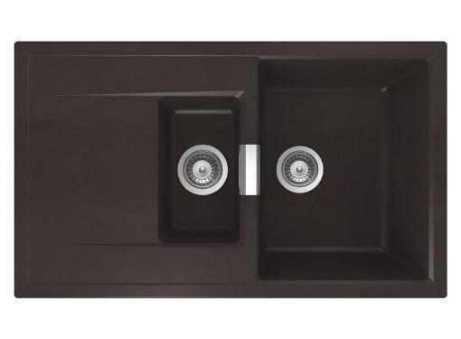 Изображение товара Кухонная мойка SCHOCK Eton 60D Cristadur шоколад 860х510 мм двойная с крылом