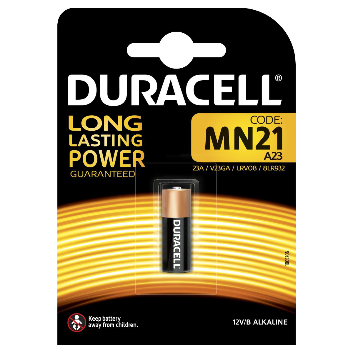 Батарейка DURACELL MN21 (10/100/9600) Тип: 23А (MN21) (Кол-во в уп. 1шт.)  купить в Уфе по доступной цене: характеристики и фото