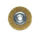 Кордщетка MATRIX плоская 100мм для УШМ гофрированная латунированная сталь (74648)