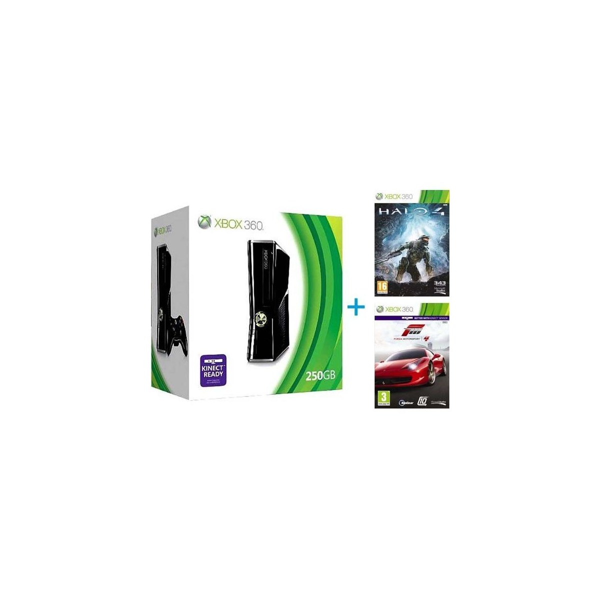 Игровая приставка Microsoft Xbox 360 E 250GB Console + Halo 4 GOTY + Forza  Horizon + Xbox LIVE 1Mo - цена, фото - купить в Москве, СПб и РФ