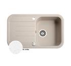 Изображение товара Кухонная врезная мойка MARMORIN Pesta белая 770x470 мм с сушкой для посуды