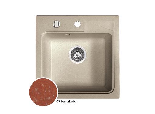 Изображение товара Мойка кухонная врезная без сушки MARMORIN Tama 09 оранжевая 465x465 мм