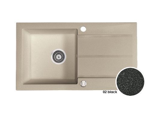 Изображение товара Мойка кухонная врезная MARMORIN Tama 02 черная из магранита 780x435x180 мм