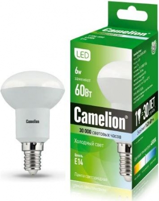 фото Лампа светодиодная camelion led6-r50/830/e14