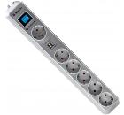 Сетевой фильтр DEFENDER DFS 501 99051 ПВС 3х1.0 6гнезд 2м 10А 220В серый