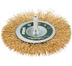 Кордщетка FIT плоская 100мм для дрели гофрированная латунированная сталь (38510)