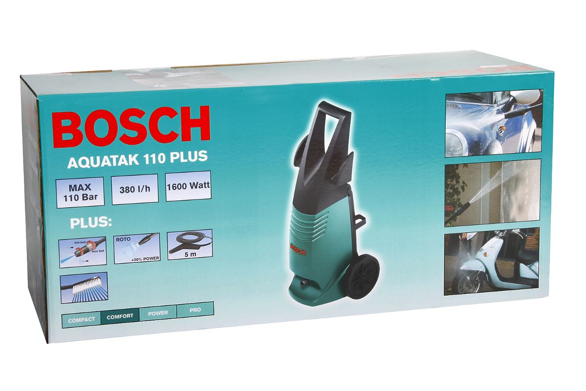 Мойка высокого давления Bosch AQUATAK 110 PLUS (0600876D00) - цена, отзывы,  видео, фото - купить в Москве, СПб и РФ