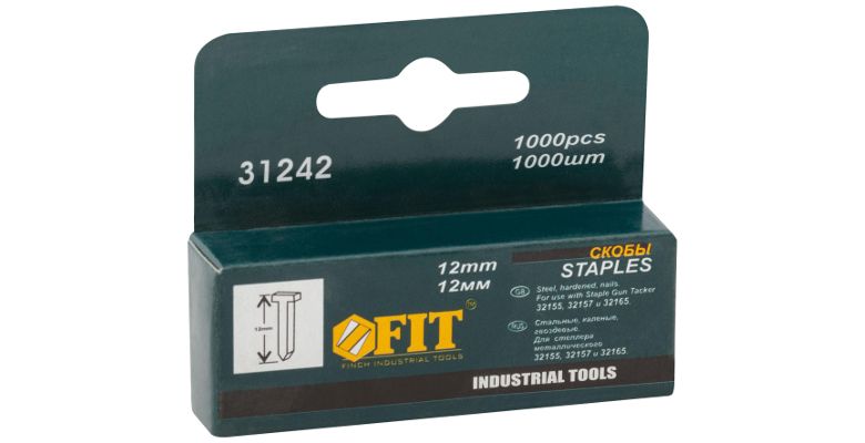 Гвозди для степлера FIT 31242 1.25x1.0x12 мм 1000 шт.