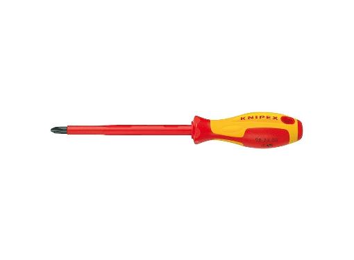 Изображение товара Крестовая диэлектрическая отвертка KNIPEX KN-982401 80 мм для электромонтажа