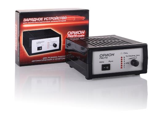 Изображение товара Зарядное устройство ОРИОН ОБОРОНПРИБОР PW 270 12В, автоматическое, до 6 А, защита, Россия