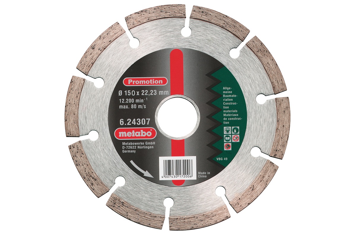 

Круг алмазный Metabo Ф150х22мм универсальный (promotion 150 Х 22, Ф150х22мм универсальный (promotion 150 Х 22)