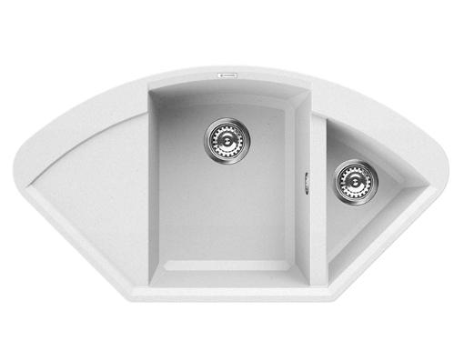 Изображение товара Угловая кухонная мойка OMOIKIRI Sakaime 105C WH белая из Tetogranit