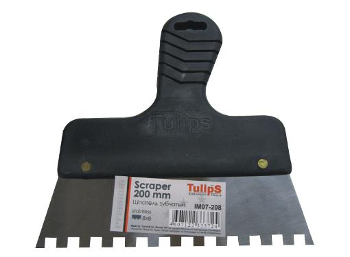 Изображение товара Шпатель Tulips Tools IM07-208 зубчатый 200мм нержавеющая сталь
