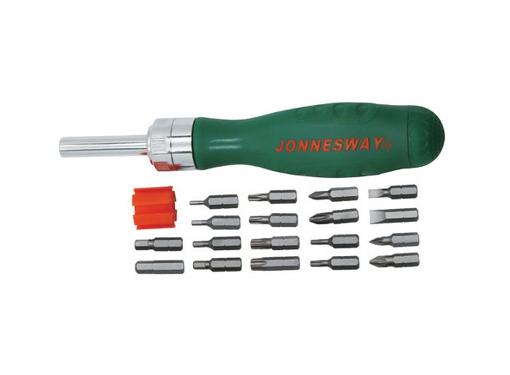 Изображение товара Отвертка ударная JONNESWAY DR0119S с набором бит 19 шт. профессиональный инструмент