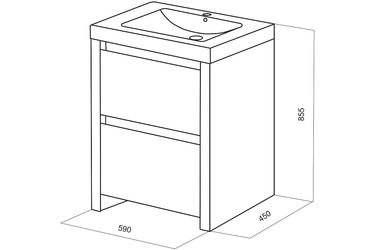 Высота тумбы с раковиной