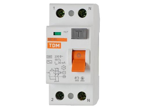 Изображение товара УЗО TDM SQ0203-0010 ВД1-63 2Р 32А 30мА