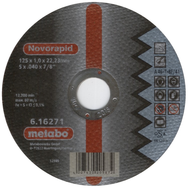 

Круг отрезной Metabo 125х1х22 617126000 novorapid, 125х1х22 617126000 novorapid