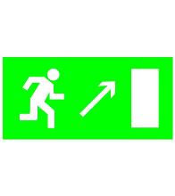 TDM направление к эвакуационному выходу направо вверх