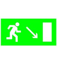 TDM направление к эвакуационному выходу направо вниз