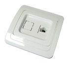 Изображение товара Розетка компьютерная RJ45 белая валдай SQ1804-0013 для информационных сетей