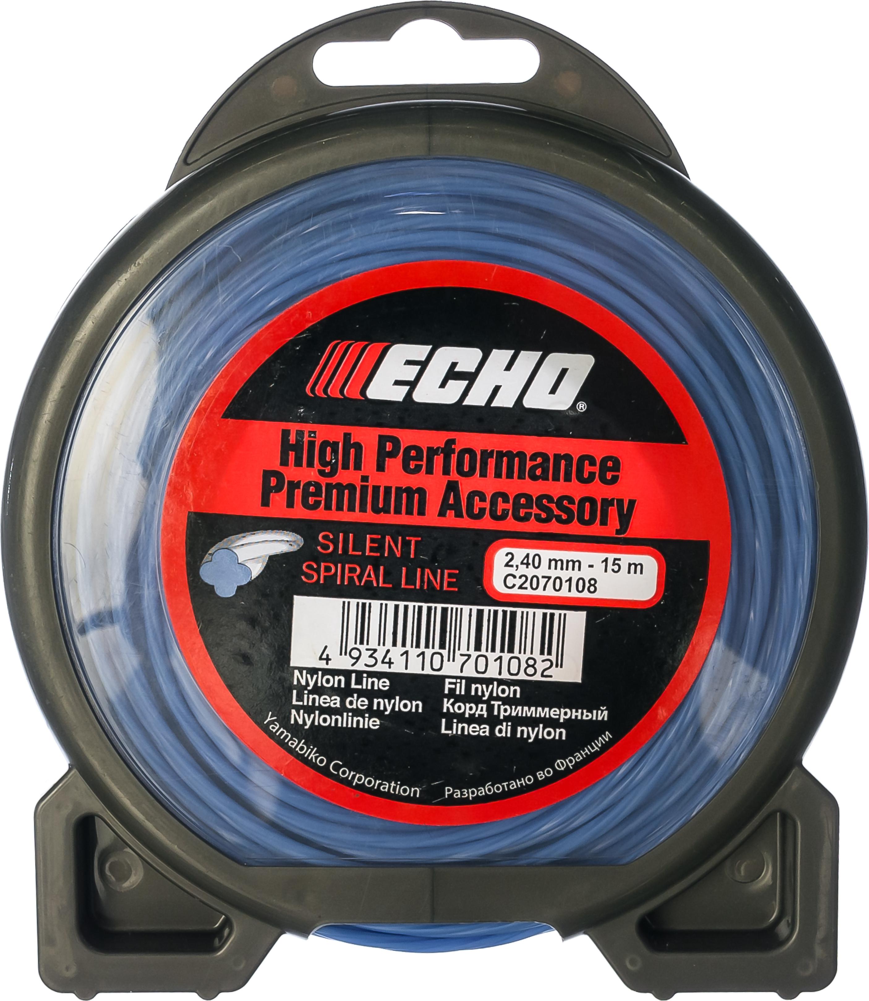 

Леска для триммеров Echo Silent spiral line 2.4мм*15м, витой