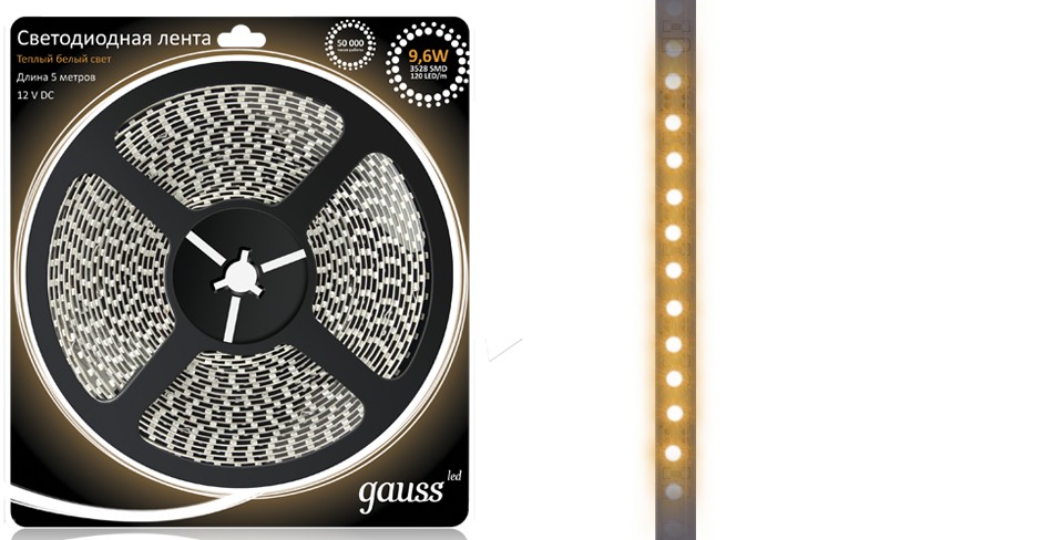 

Световая лента Gauss Eb312000110, Теплый белый, Eb312000110