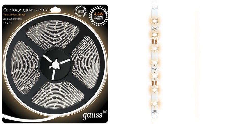 

Световая лента Gauss Eb312000105, Теплый белый, Eb312000105