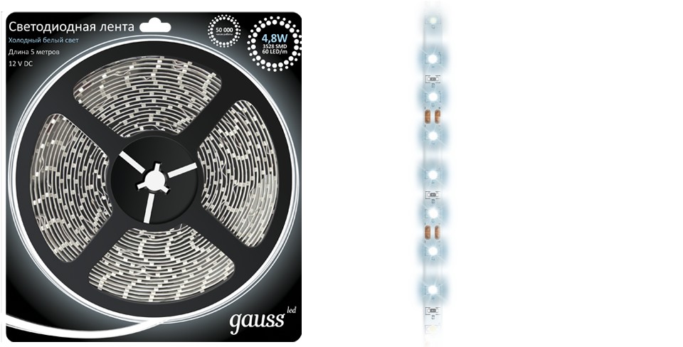 

Световая лента Gauss Eb312000305, Холодный белый, Eb312000305