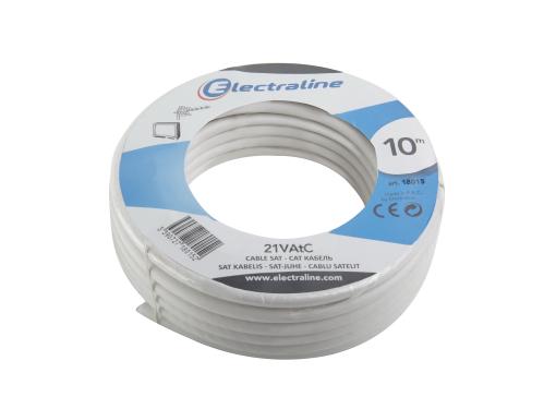 Изображение товара Антенный кабель ELECTRALINE 18015 10 метров F/UTP PVC серый для спутниковых систем