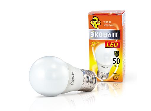   ECOWATT P45 230 5.3(50)W 2700K E27