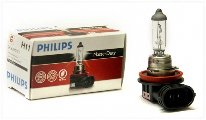 Автолампа Philips H11 (70) pgj19-2 master duty 24v /10/100 new