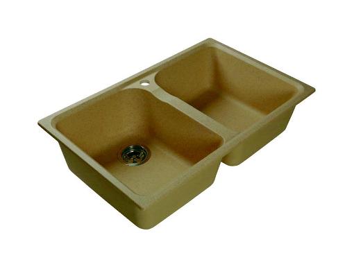 Изображение товара Кухонная мойка HARTE H-8078 бежевый, двухчашевая из искусственного камня