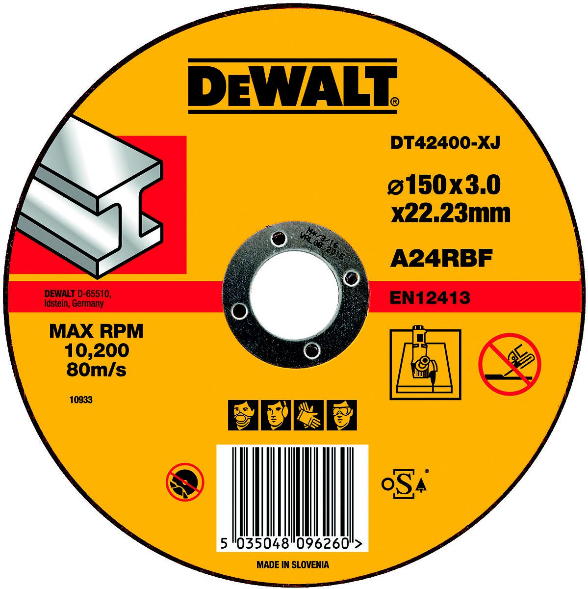 

Круг отрезной Dewalt 150х3х22 dt42400xj, 150х3х22 dt42400xj