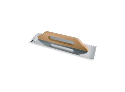 Изображение товара Гладилка EDELMAX 2245 13x48 см нержавеющая с зубцами и деревянной ручкой