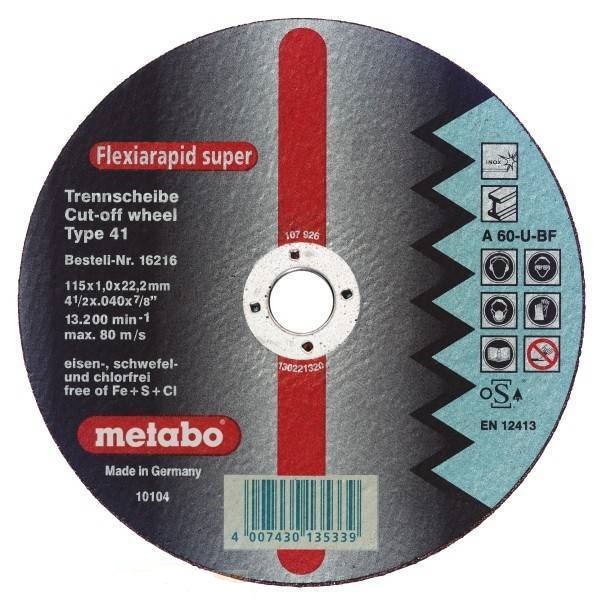

Круг отрезной Metabo 125х1.5х22 616196000