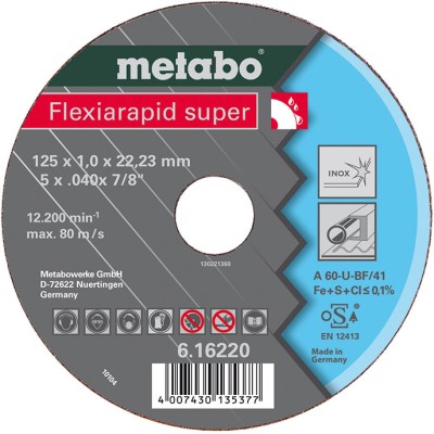 

Круг отрезной Metabo 150х1.6х22 616183000, 150х1.6х22 616183000