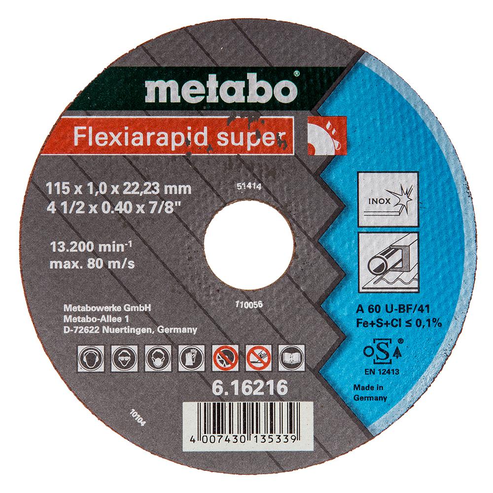 

Круг отрезной Metabo 115х1х22 616216000, 115х1х22 616216000