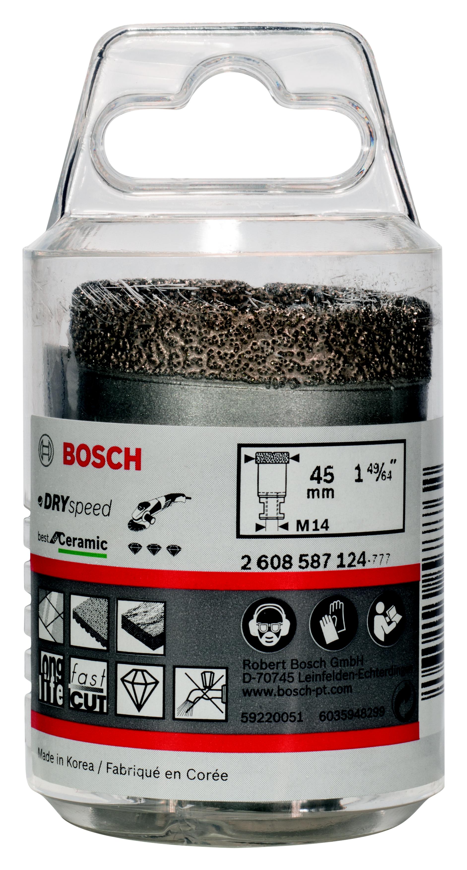 Коронка алмазная Bosch Ф45мм М14 (2608587124)