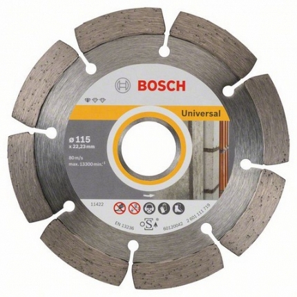 

Круг алмазный Bosch Ф115х22мм универсальный (2608603244, Ф115х22мм универсальный (2608603244)