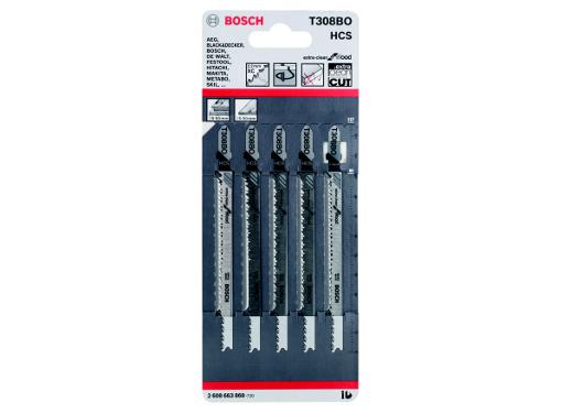 Изображение товара Пилки для лобзика BOSCH 2608663868 5 шт. высококачественный инструментальный сплав