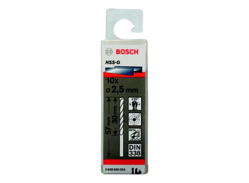 Изображение товара Сверло по металлу BOSCH Ф2.5мм 10шт HSS-G 2608595053